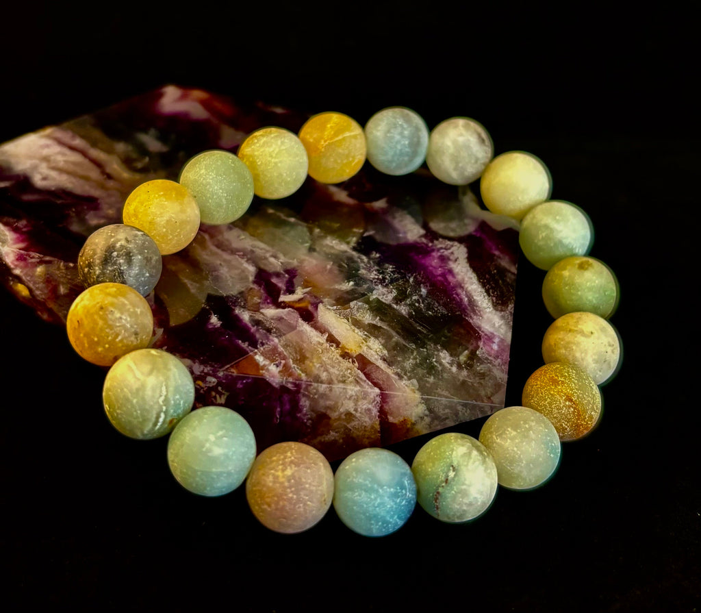 Serenity Flow Amazonite Bracelet – 10mm Matte Reiki-Infused Calm & Communication Stone (Medium Fit) | | Wiccan Center