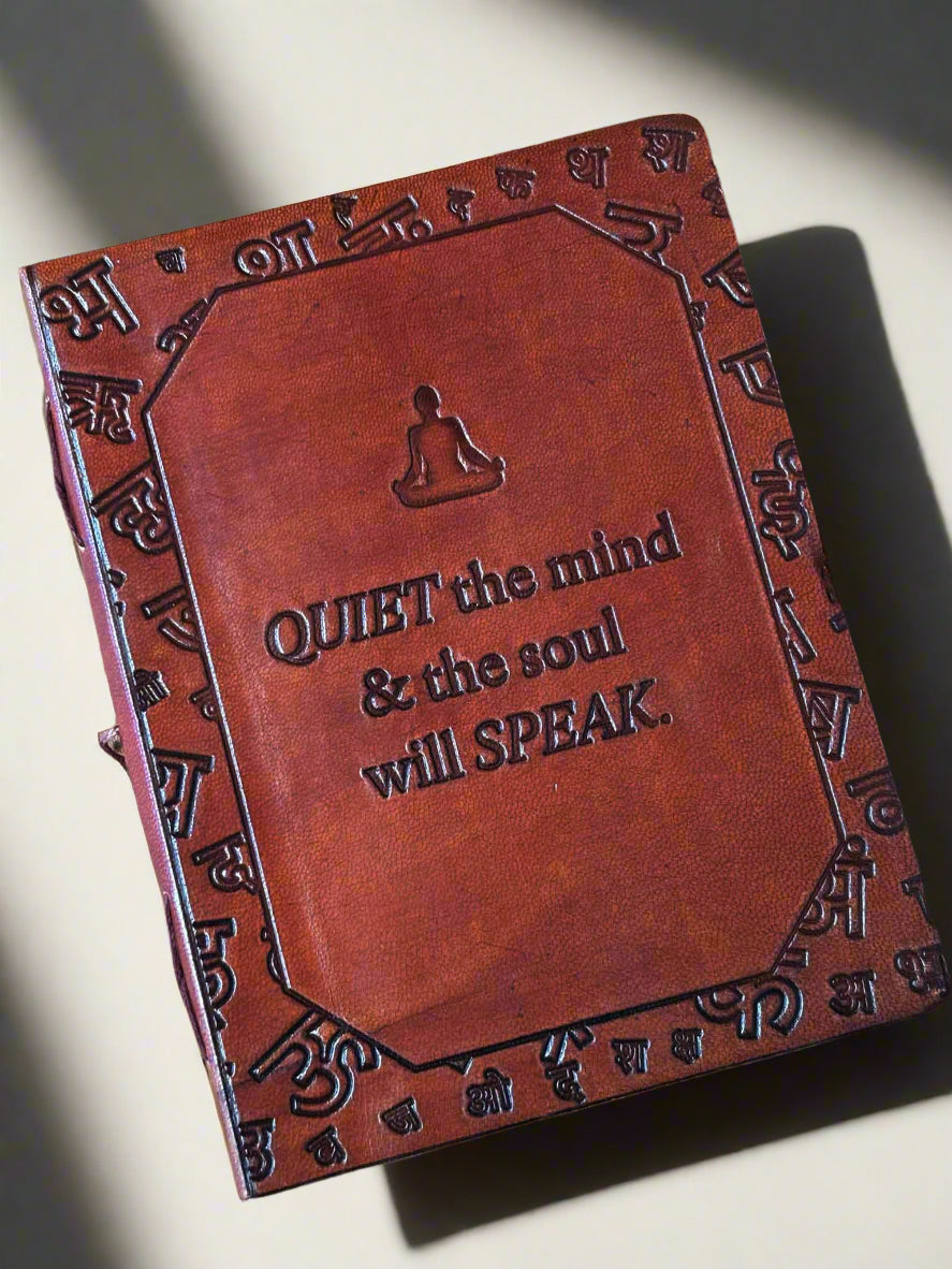 Quiet the Mind Leather Journal - Mindfulness & Spiritual Growth | Journal | Wiccan Center