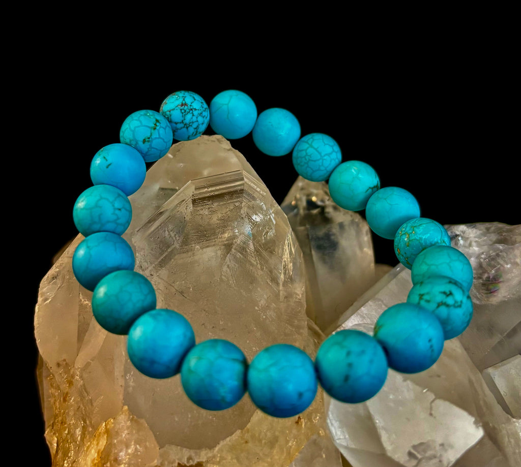 Tranquil Strength Magnesite Turquoise Bracelet – 10mm Matte Reiki-Infused Power Bracelet (Medium–Large Fit) | | Wiccan Center