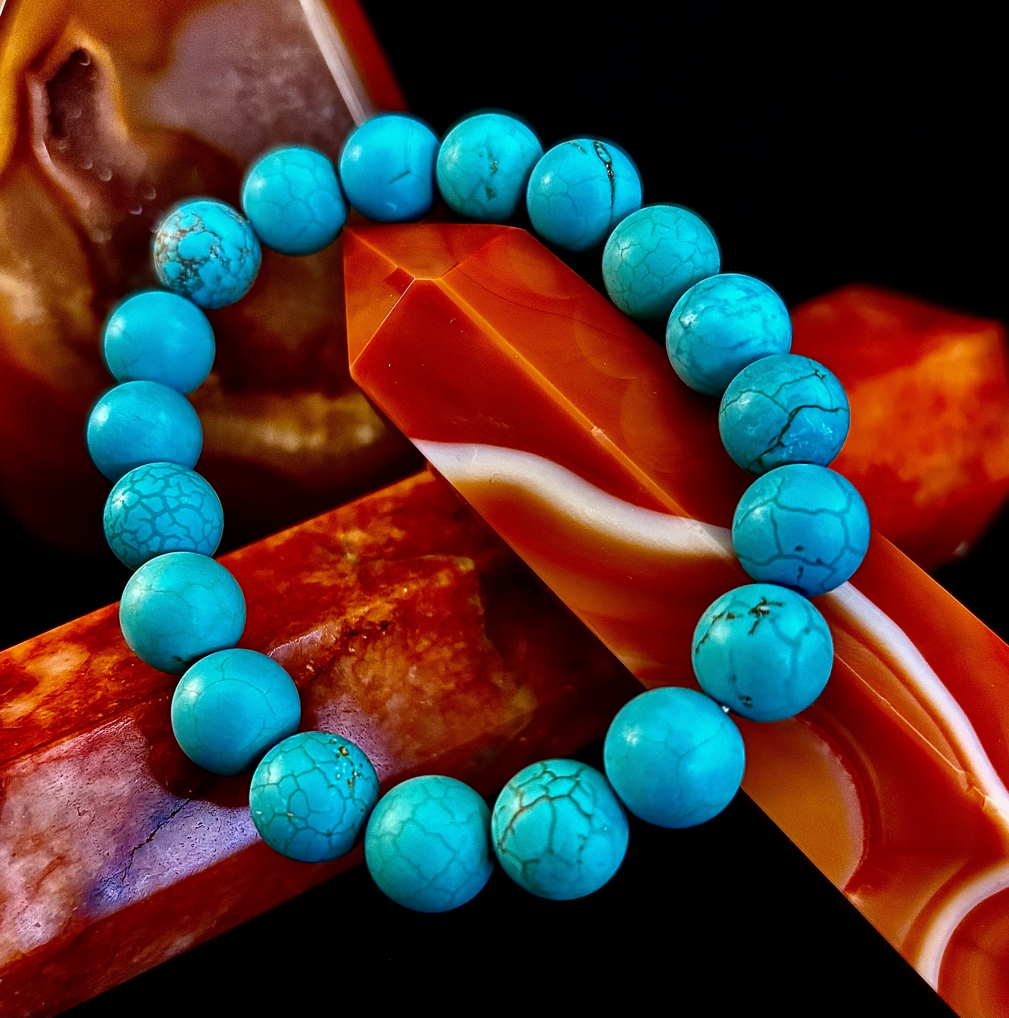 Tranquil Strength Magnesite Turquoise Bracelet – 10mm Matte Reiki-Infused Power Bracelet (Medium–Large Fit) | | Wiccan Center