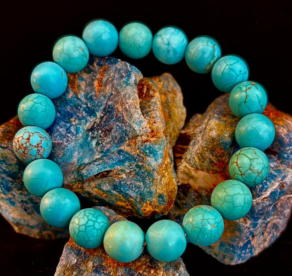 Tranquil Strength Magnesite Turquoise Bracelet – 10mm Matte Reiki-Infused Power Bracelet (Medium–Large Fit) | | Wiccan Center