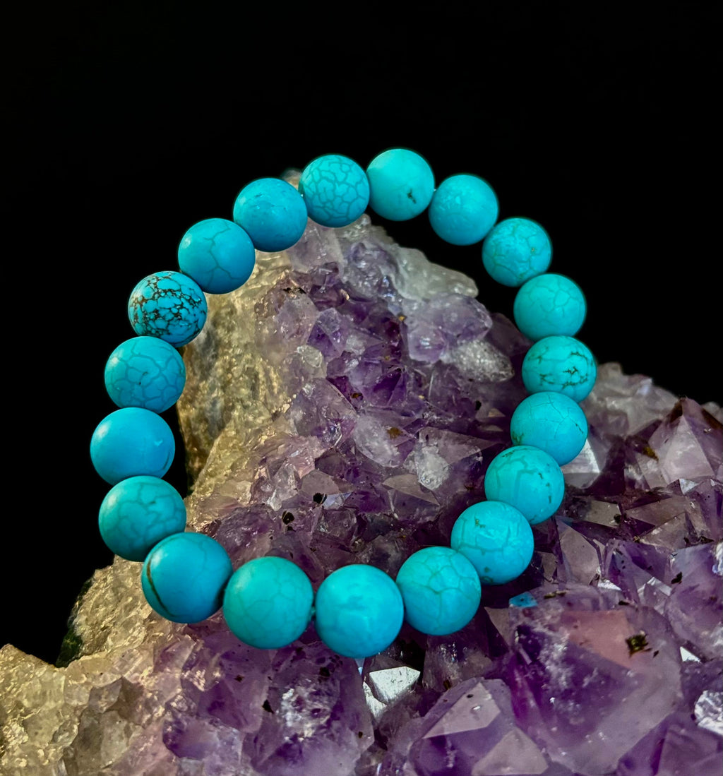 Tranquil Strength Magnesite Turquoise Bracelet – 10mm Matte Reiki-Infused Power Bracelet (Medium–Large Fit) | | Wiccan Center
