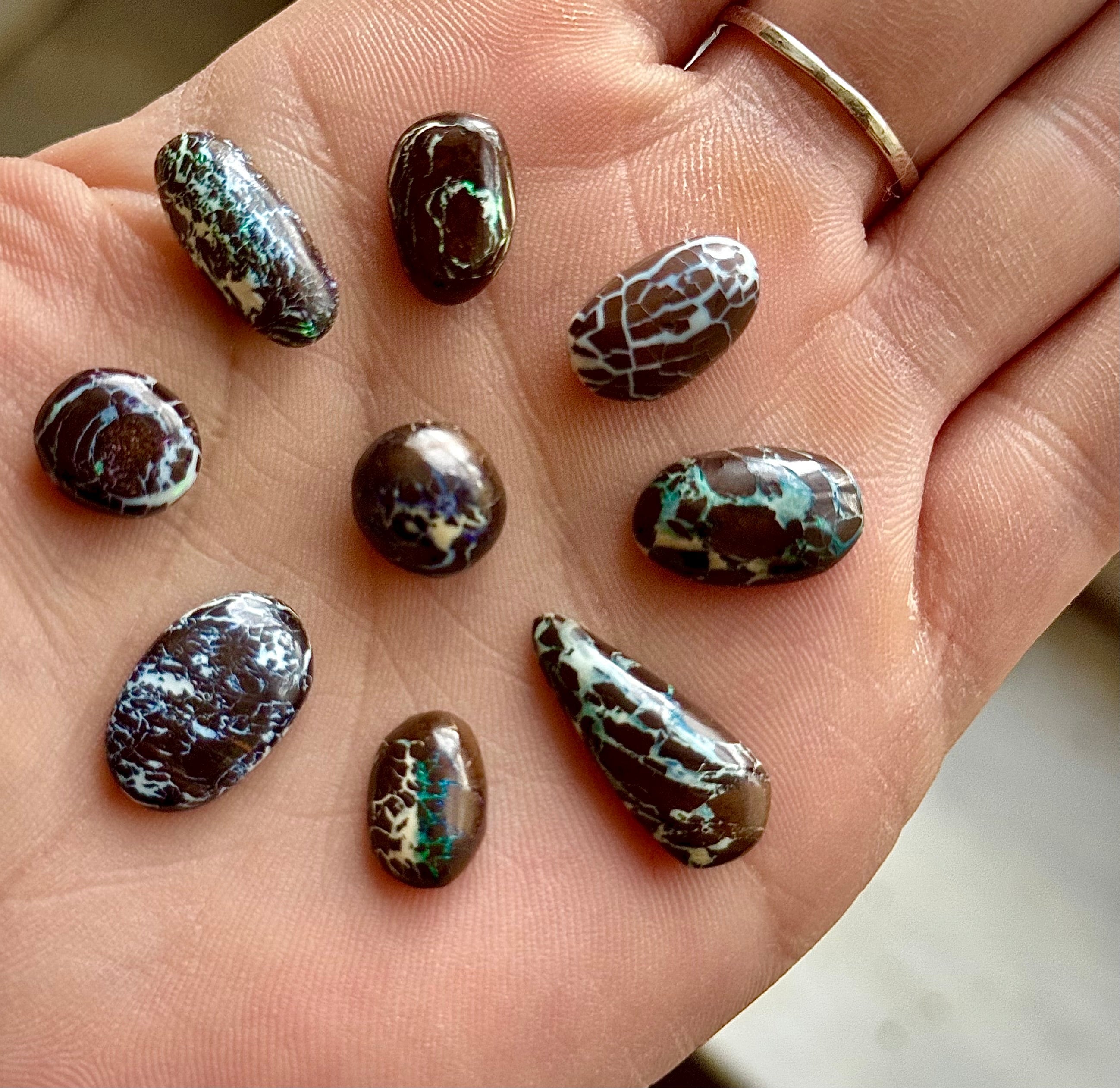 Dragon Pattern Boulder Opals, Boulder Opal Cabochons | | Wiccan Center