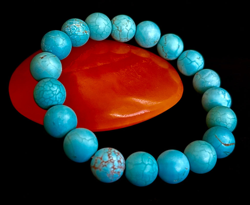 Tranquil Strength Magnesite Turquoise Bracelet – 10mm Matte Reiki-Infused Power Bracelet (Medium–Large Fit) | | Wiccan Center