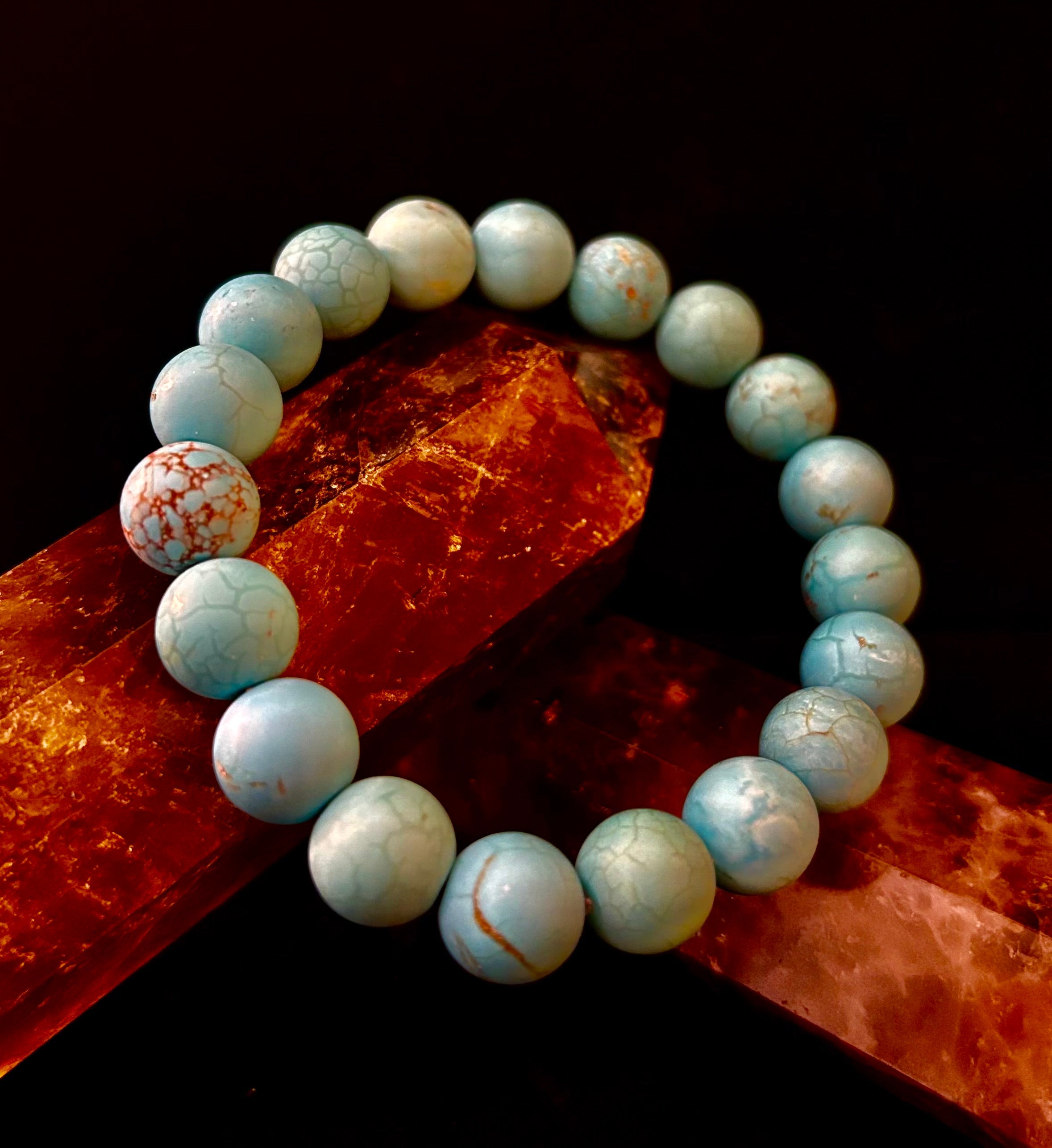 Tranquil Strength Magnesite Turquoise Bracelet – 10mm Matte Reiki-Infused Power Bracelet (Medium–Large Fit) | | Wiccan Center