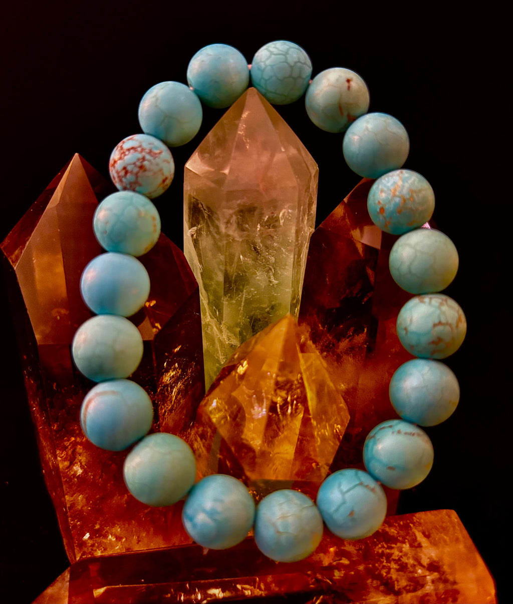 Tranquil Strength Magnesite Turquoise Bracelet – 10mm Matte Reiki-Infused Power Bracelet (Medium–Large Fit) | | Wiccan Center