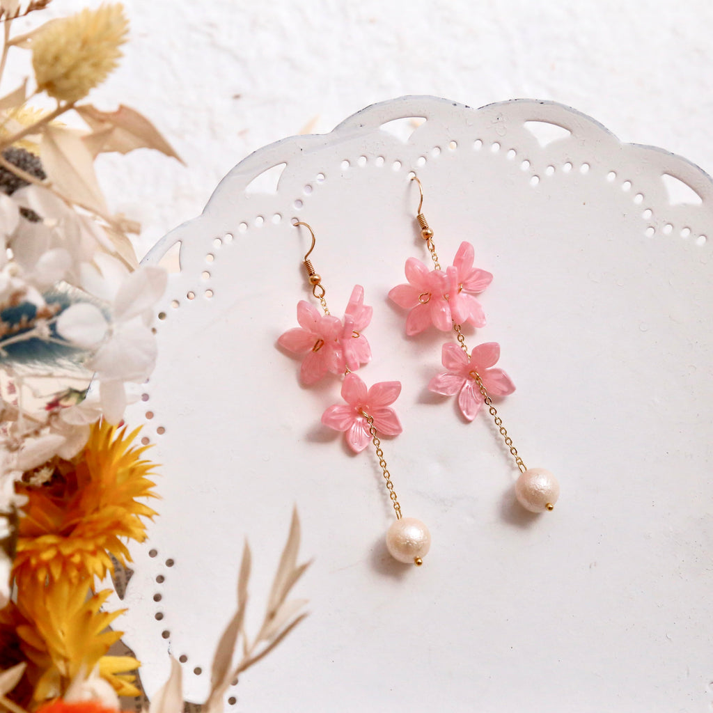 SALE - Peach Blossom Earrings