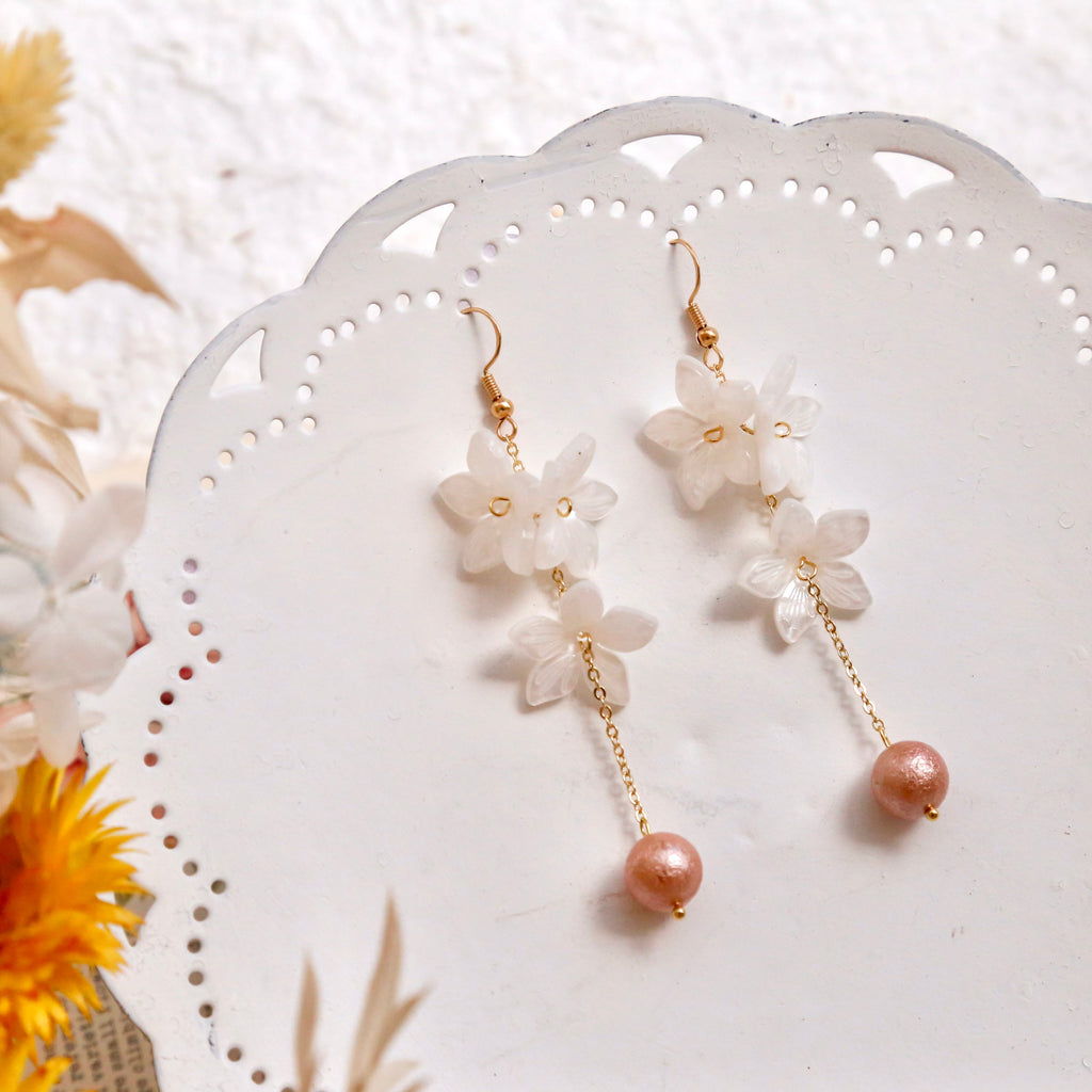 SALE - Peach Blossom Earrings