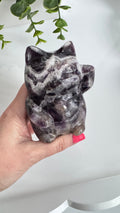 XL Dream Amethyst Lucky Cat, Maneki Neko, Crystal Fortune Cat 4” | Crystals | Wiccan Center
