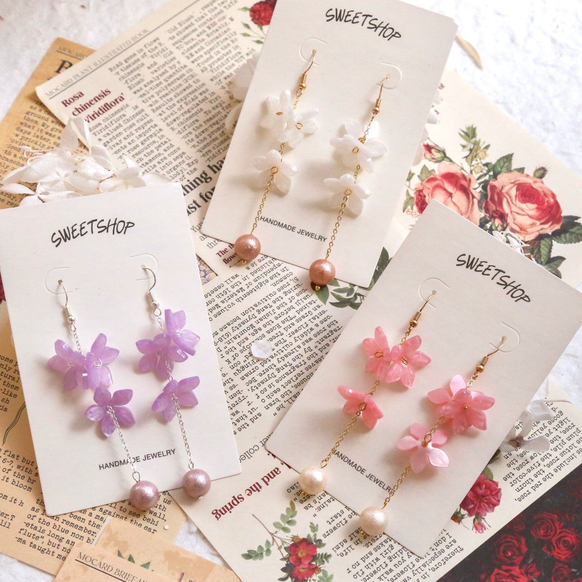 SALE - Peach Blossom Earrings