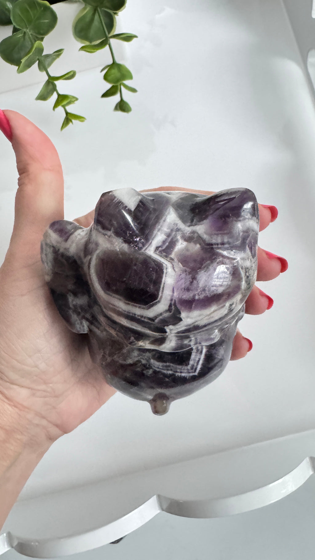 XL Dream Amethyst Lucky Cat, Maneki Neko, Crystal Fortune Cat 4” | Crystals | Wiccan Center