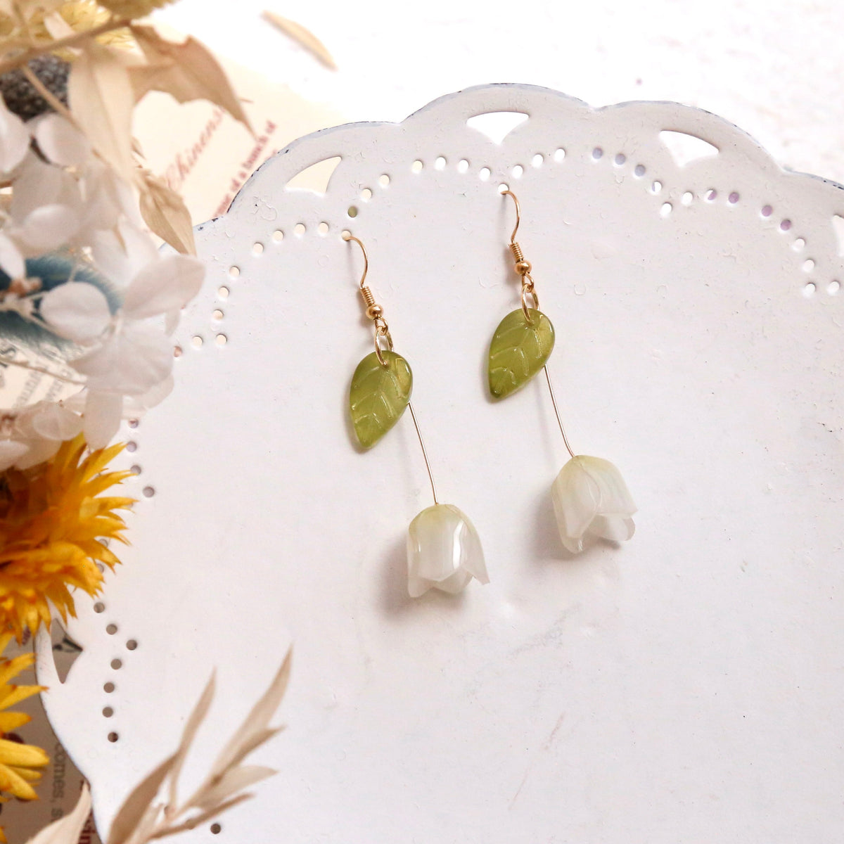 SALE - Shrink Plastic Tulip Earrings
