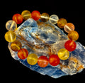 Solar Glow Cherry Quartz Bracelet – 12mm Matte Reiki-Infused Energy Bracelet (Medium Fit) | | Wiccan Center