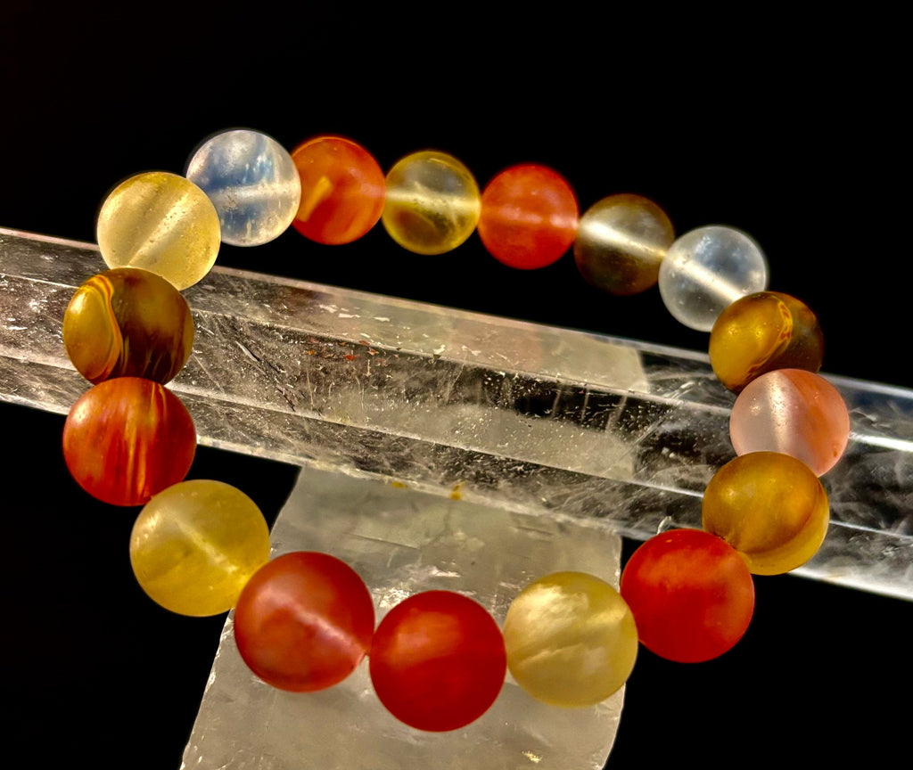 Solar Glow Cherry Quartz Bracelet – 12mm Matte Reiki-Infused Energy Bracelet (Medium Fit) | | Wiccan Center