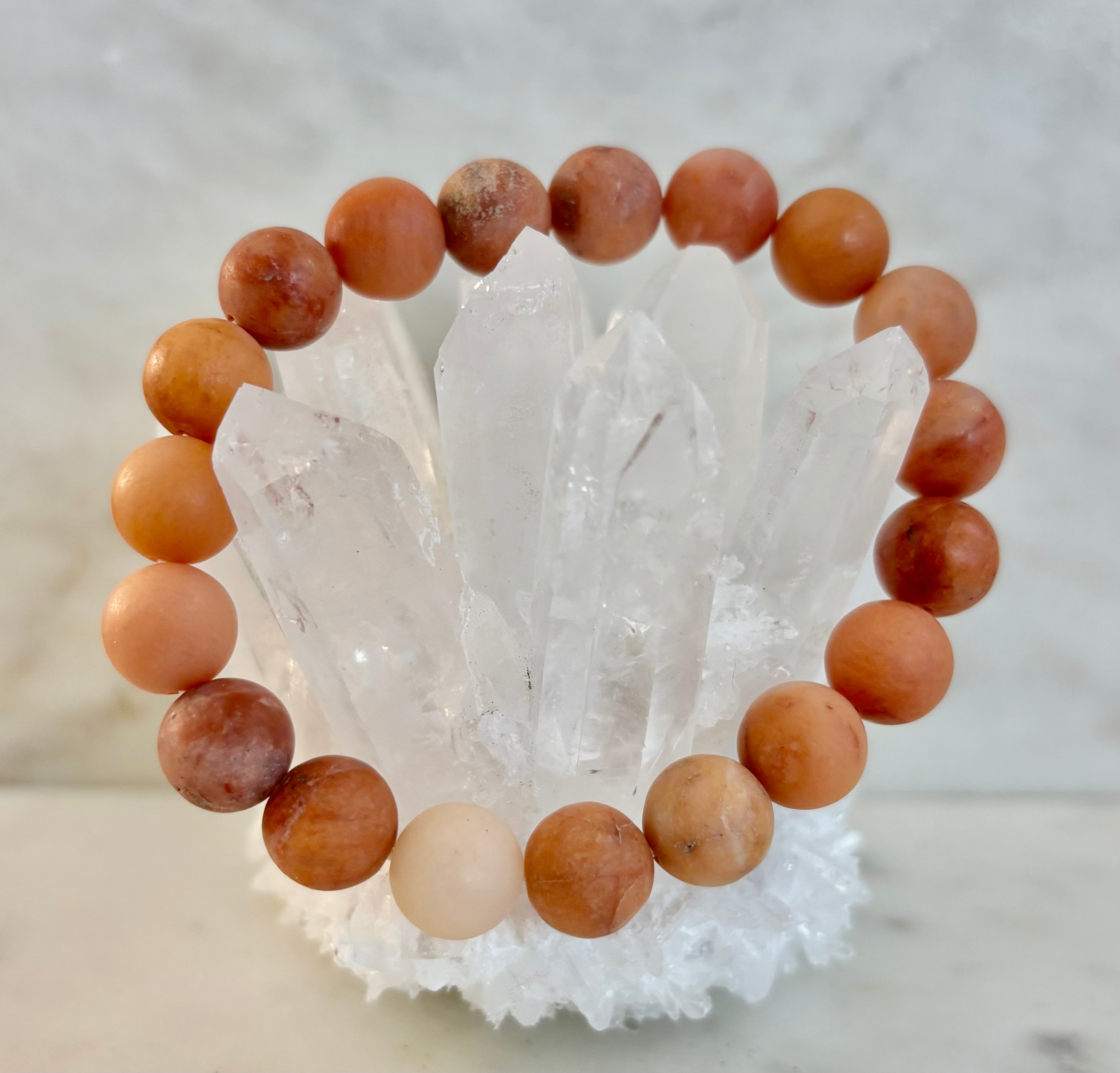Blush Ember Pink Aventurine Bracelet – 10mm Matte Reiki-Infused Energy Bracelet (Medium Fit) | | Wiccan Center