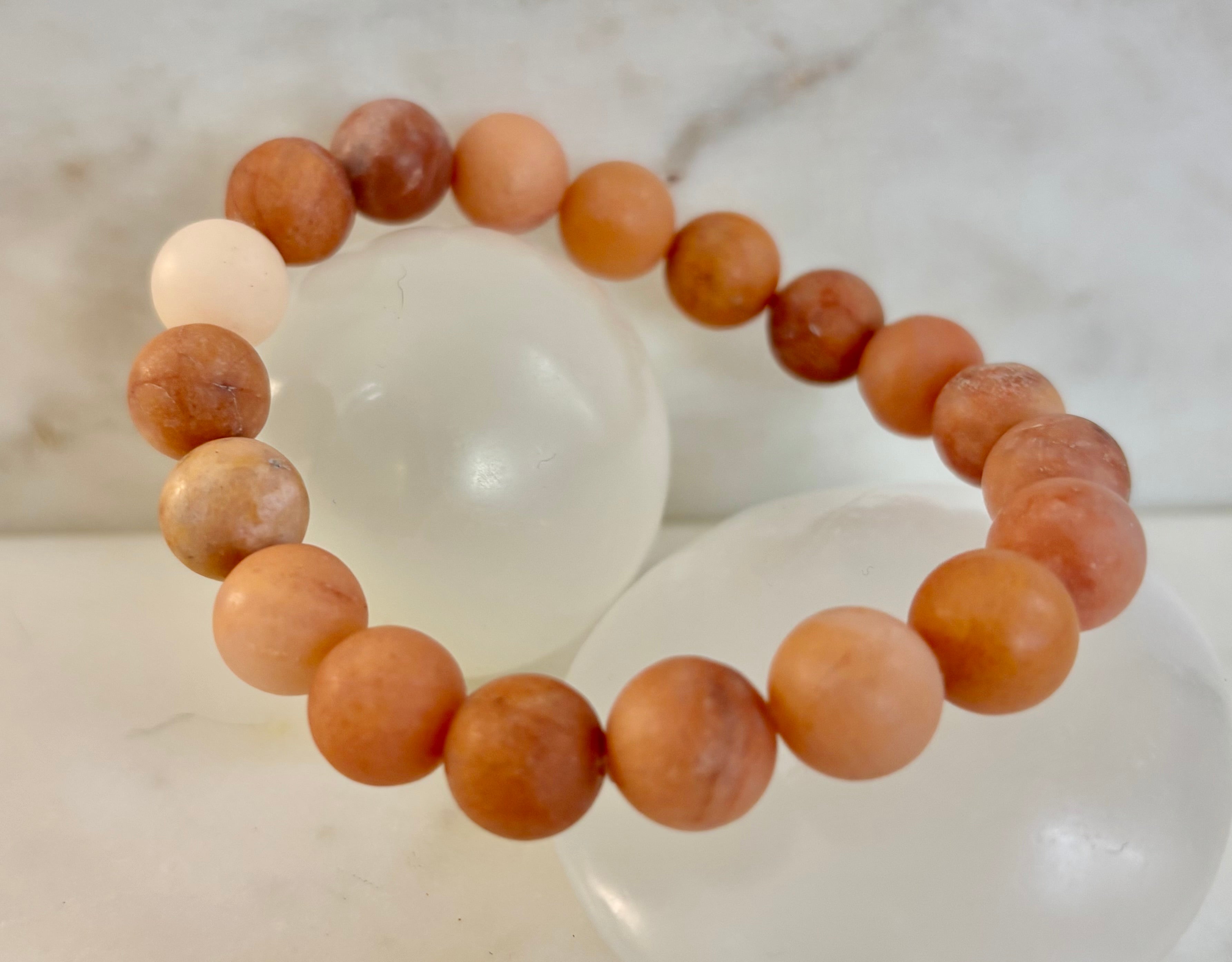 Blush Ember Pink Aventurine Bracelet – 10mm Matte Reiki-Infused Energy Bracelet (Medium Fit) | | Wiccan Center