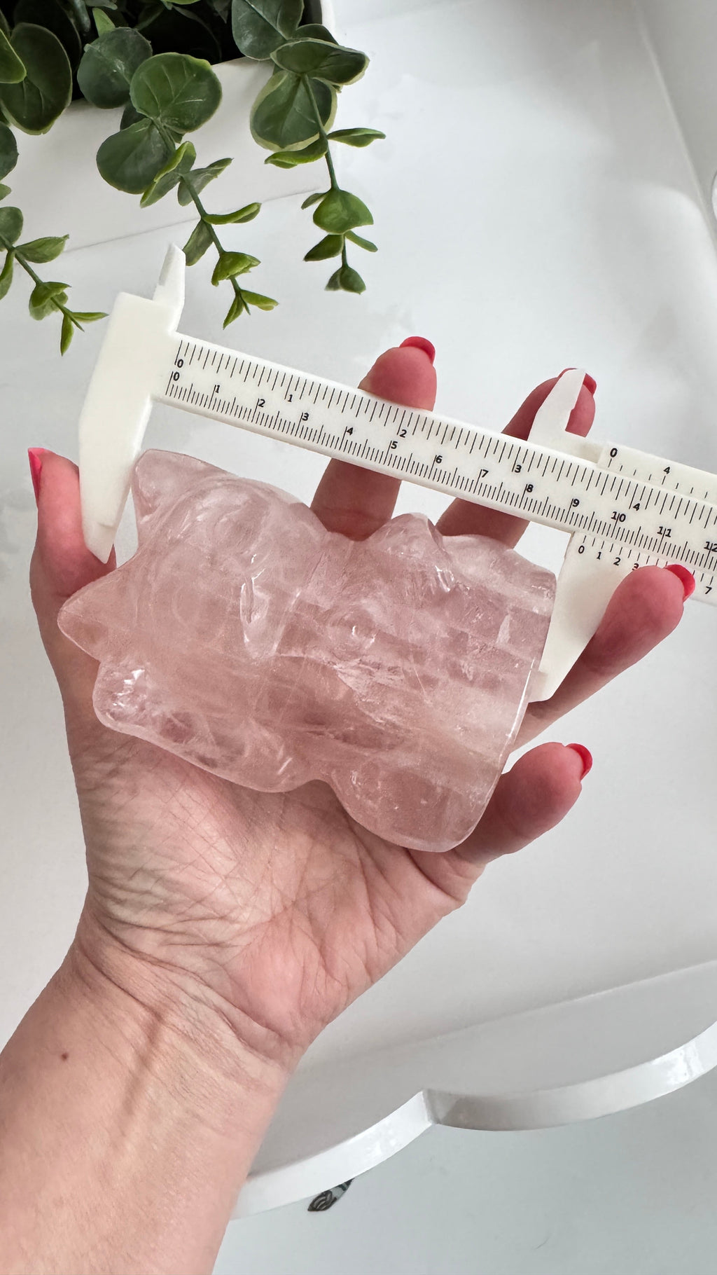 XL Rose Quartz Crystal Lucky Cat, Maneki Neko, Fortune Cat High Quality 4” | Crystals | Wiccan Center