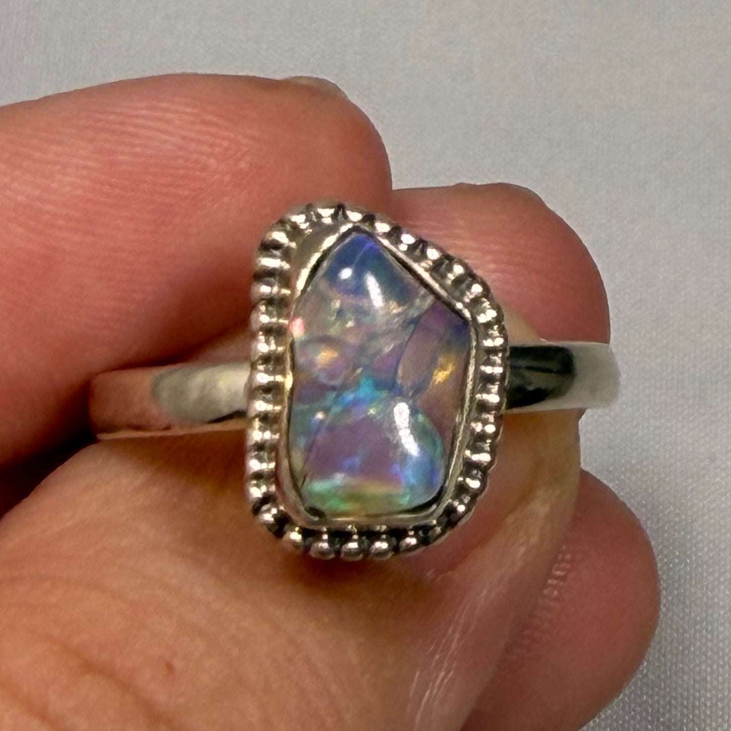 Rough Ethiopian Opal Ring Size 9 (02.7024) | Rings | Wiccan Center