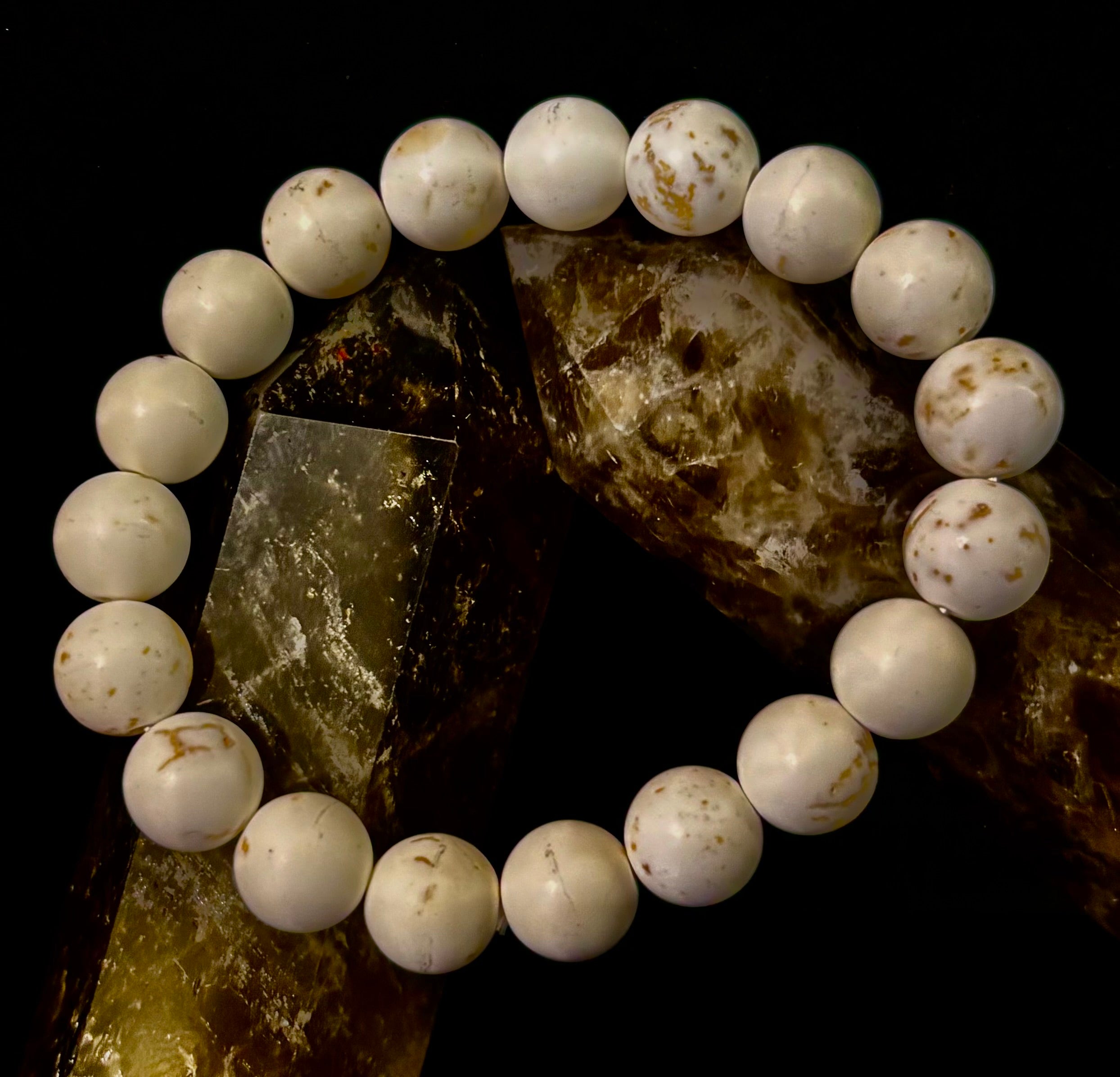 Pure Calm White Turquoise Bracelet – 10mm Matte Reiki-Infused Power Bracelet (Medium Fit) | | Wiccan Center