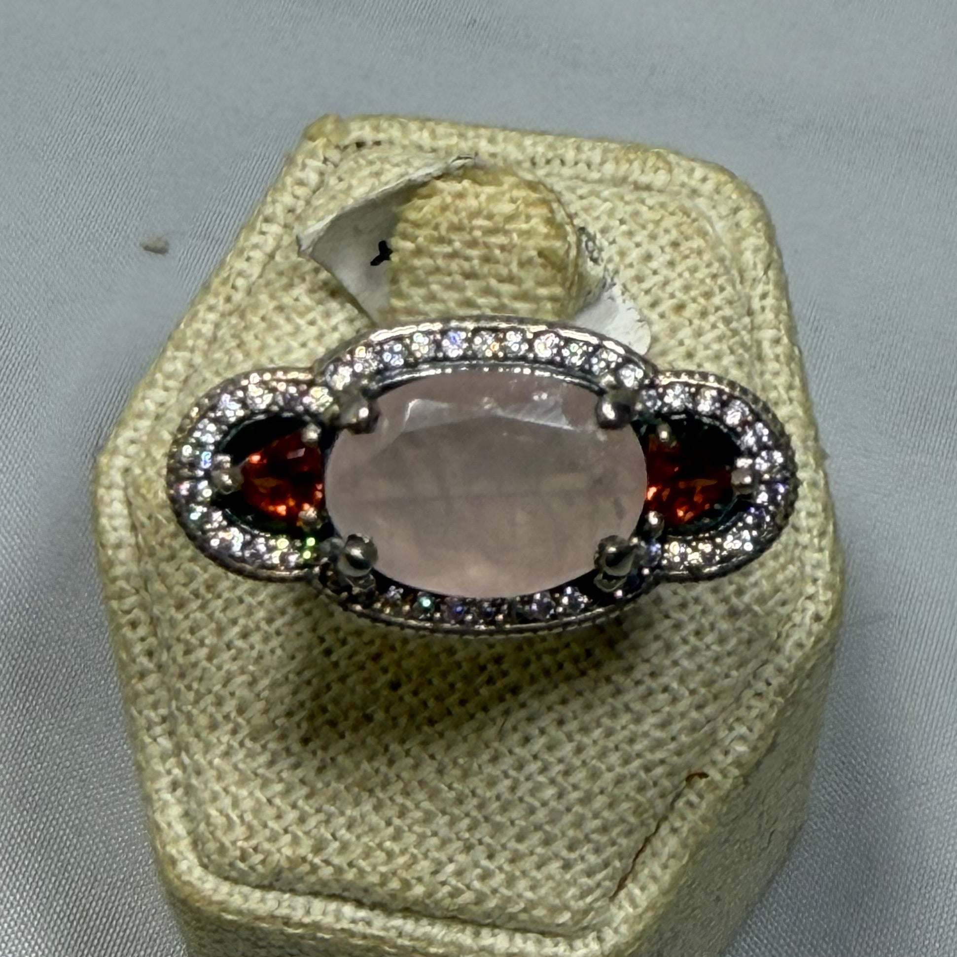 Rose Quartz & Pink Tourmaline Ring Size 7 (08.3074) | Rings | Wiccan Center
