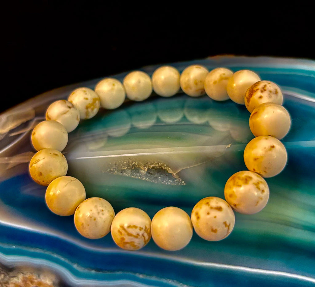 Pure Calm White Turquoise Bracelet – 10mm Matte Reiki-Infused Power Bracelet (Medium Fit) | | Wiccan Center