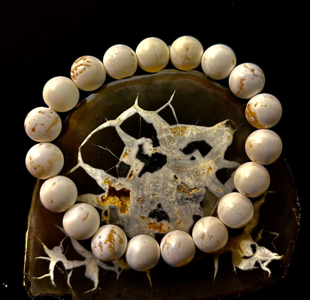 Pure Calm White Turquoise Bracelet – 10mm Matte Reiki-Infused Power Bracelet (Medium Fit) | | Wiccan Center