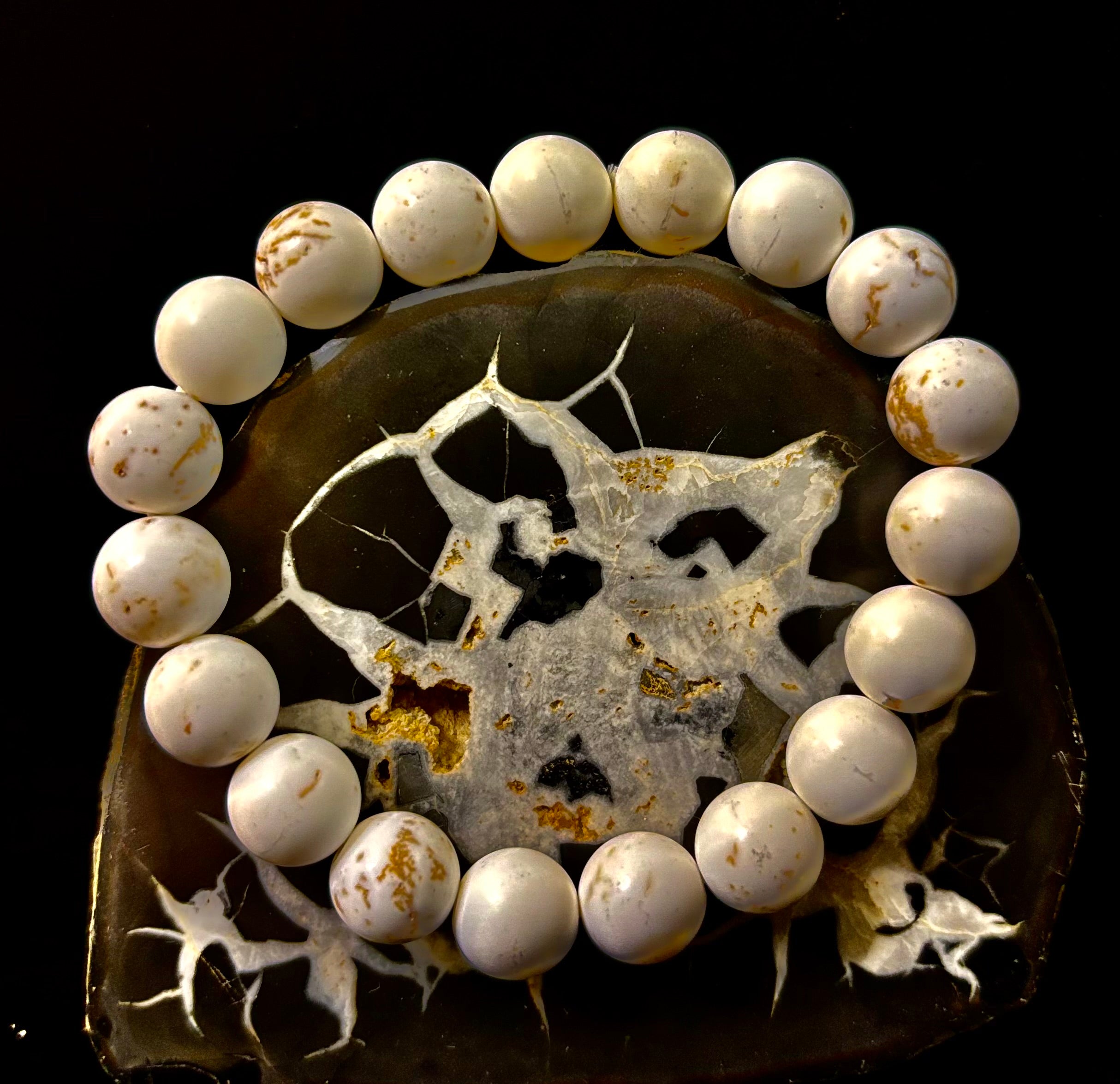 Pure Calm White Turquoise Bracelet – 10mm Matte Reiki-Infused Power Bracelet (Medium Fit) | | Wiccan Center