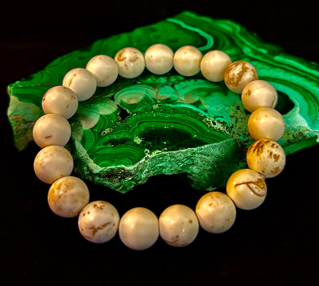 Pure Calm White Turquoise Bracelet – 10mm Matte Reiki-Infused Power Bracelet (Medium Fit) | | Wiccan Center