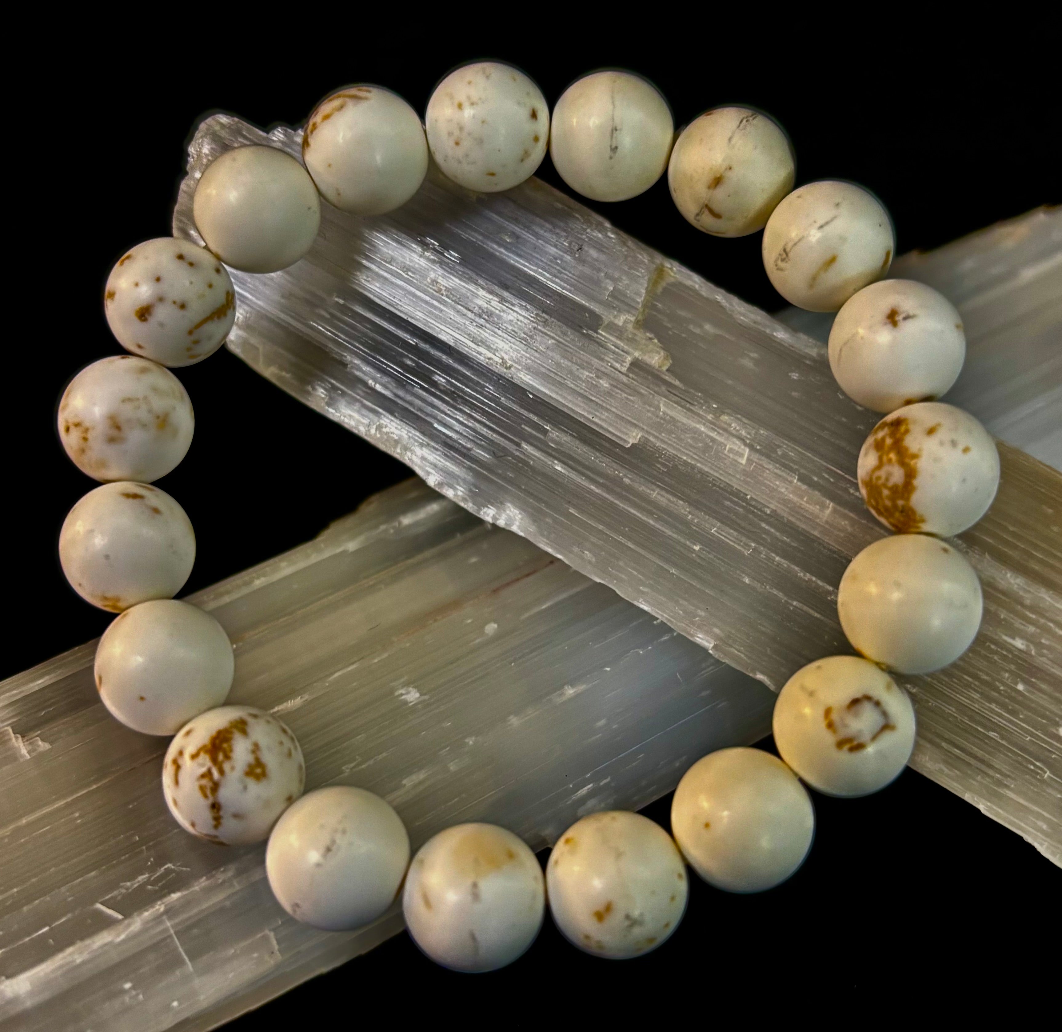 Pure Calm White Turquoise Bracelet – 10mm Matte Reiki-Infused Power Bracelet (Medium Fit) | | Wiccan Center