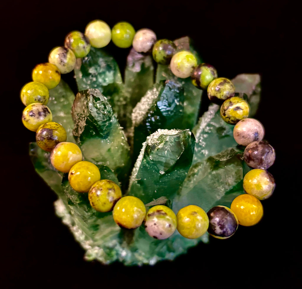 Vital Earth Serpentine Bracelet – 8mm Reiki-Infused Healing & Transformation Gemstone (7.5” Fit) | | Wiccan Center
