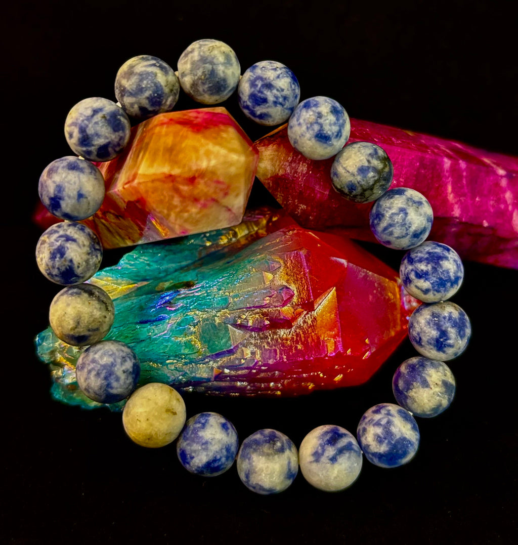 Clarity Stone Sodalite Bracelet – 10mm Matte Reiki-Infused Calm & Communication Power Bracelet (Medium–Large Fit) | | Wiccan Center