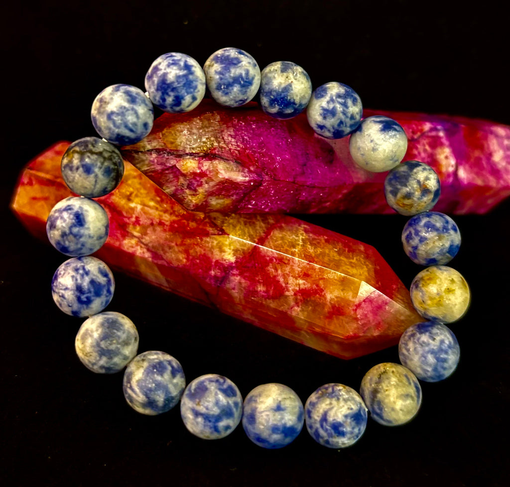 Clarity Stone Sodalite Bracelet – 10mm Matte Reiki-Infused Calm & Communication Power Bracelet (Medium–Large Fit) | | Wiccan Center