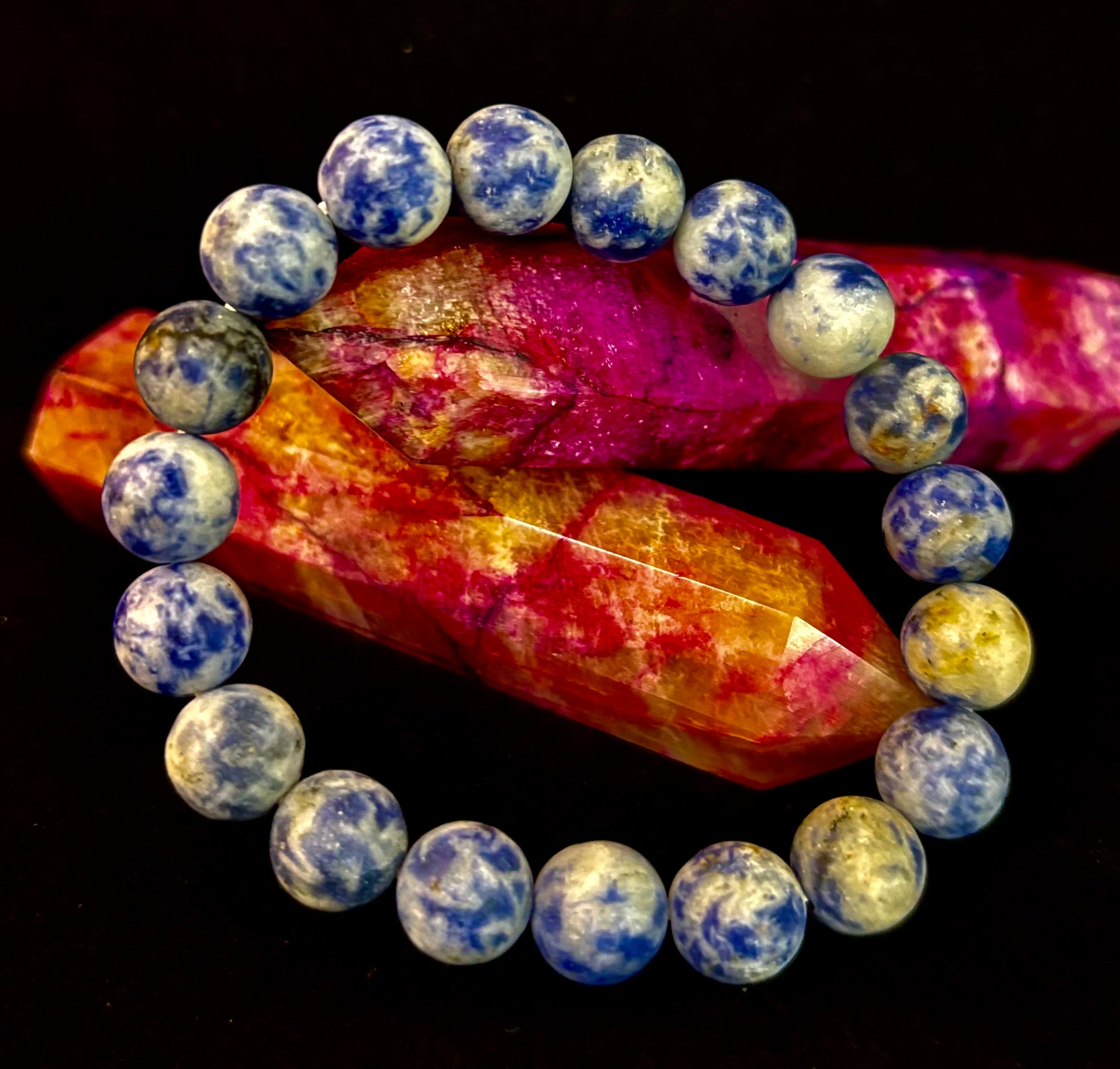 Clarity Stone Sodalite Bracelet – 10mm Matte Reiki-Infused Calm & Communication Power Bracelet (Medium–Large Fit) | | Wiccan Center