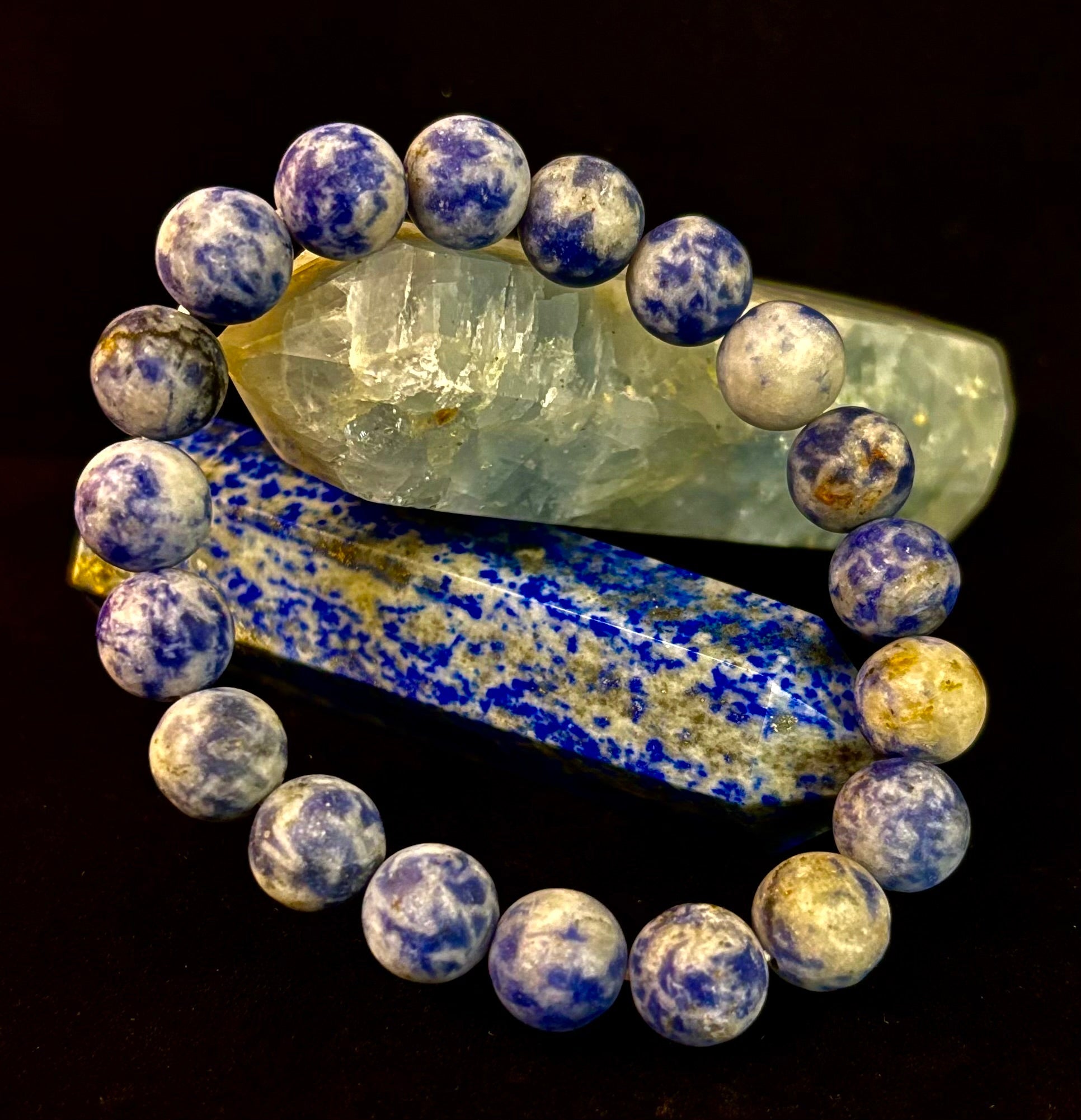 Clarity Stone Sodalite Bracelet – 10mm Matte Reiki-Infused Calm & Communication Power Bracelet (Medium–Large Fit) | | Wiccan Center
