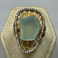 Chalcedony Ring - Size 9 - Golden Peace | Rings | Wiccan Center