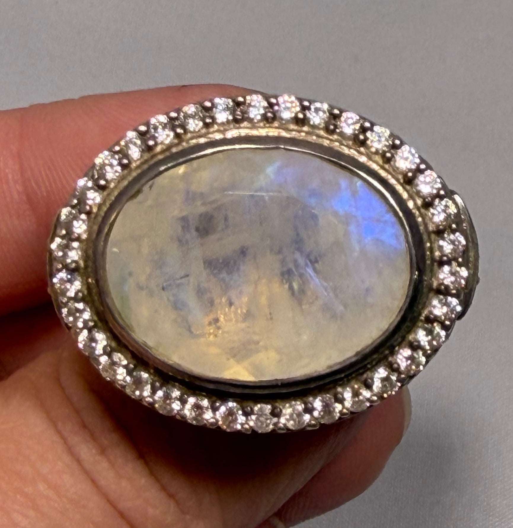 Rainbow Moonstone Ring - Size 8 - Golden Power | Rings | Wiccan Center