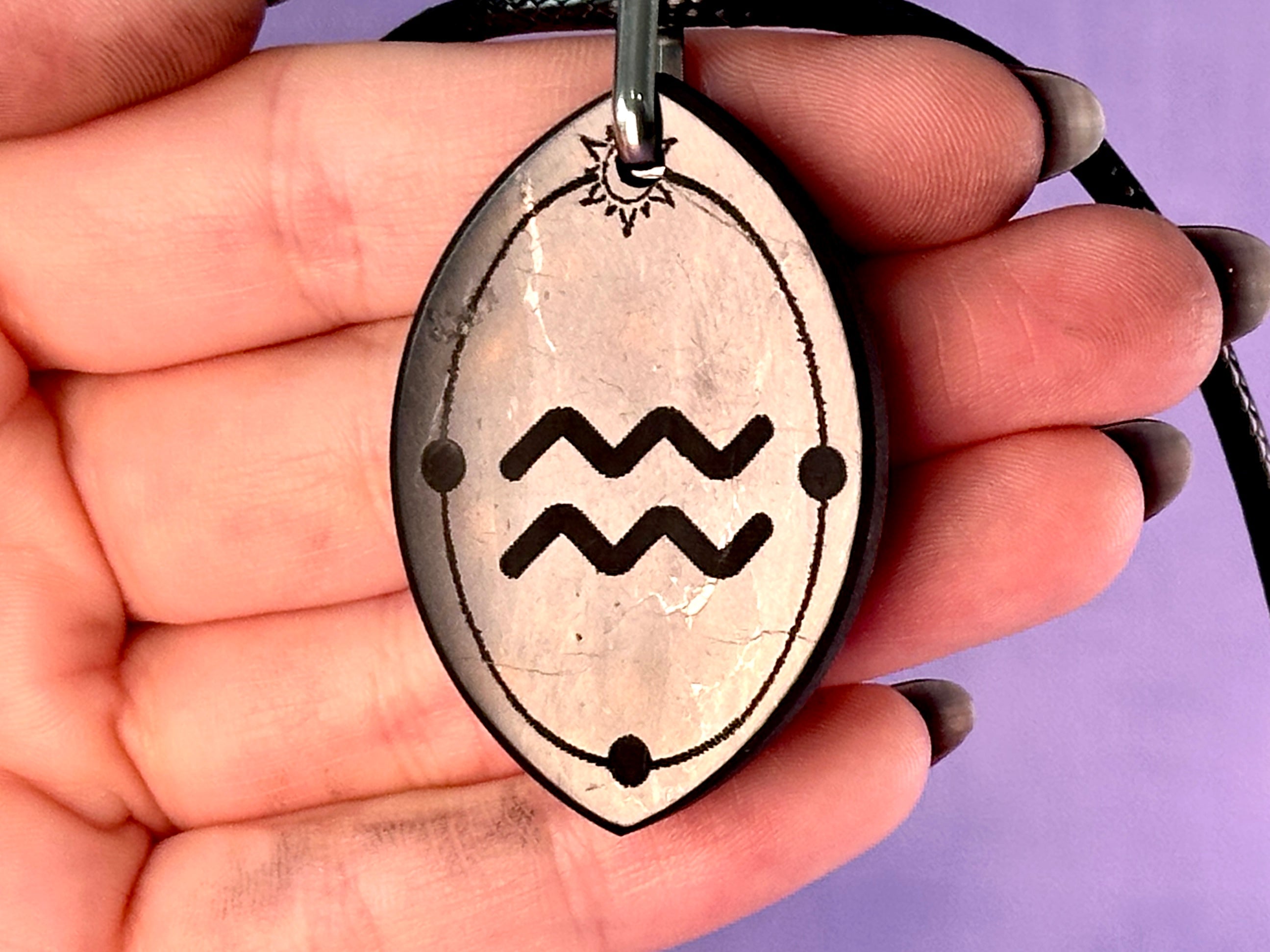 ASTROLOGY SHUNGITE PENDANTS! - EMF Protection - Hand Cut Genuine Natural Shungite Pendant High Quality Black Lustrous Gemstone from Russia | | Wiccan Center