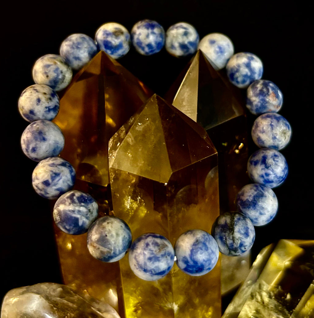 Clarity Stone Sodalite Bracelet – 10mm Matte Reiki-Infused Calm & Communication Power Bracelet (Medium–Large Fit) | | Wiccan Center