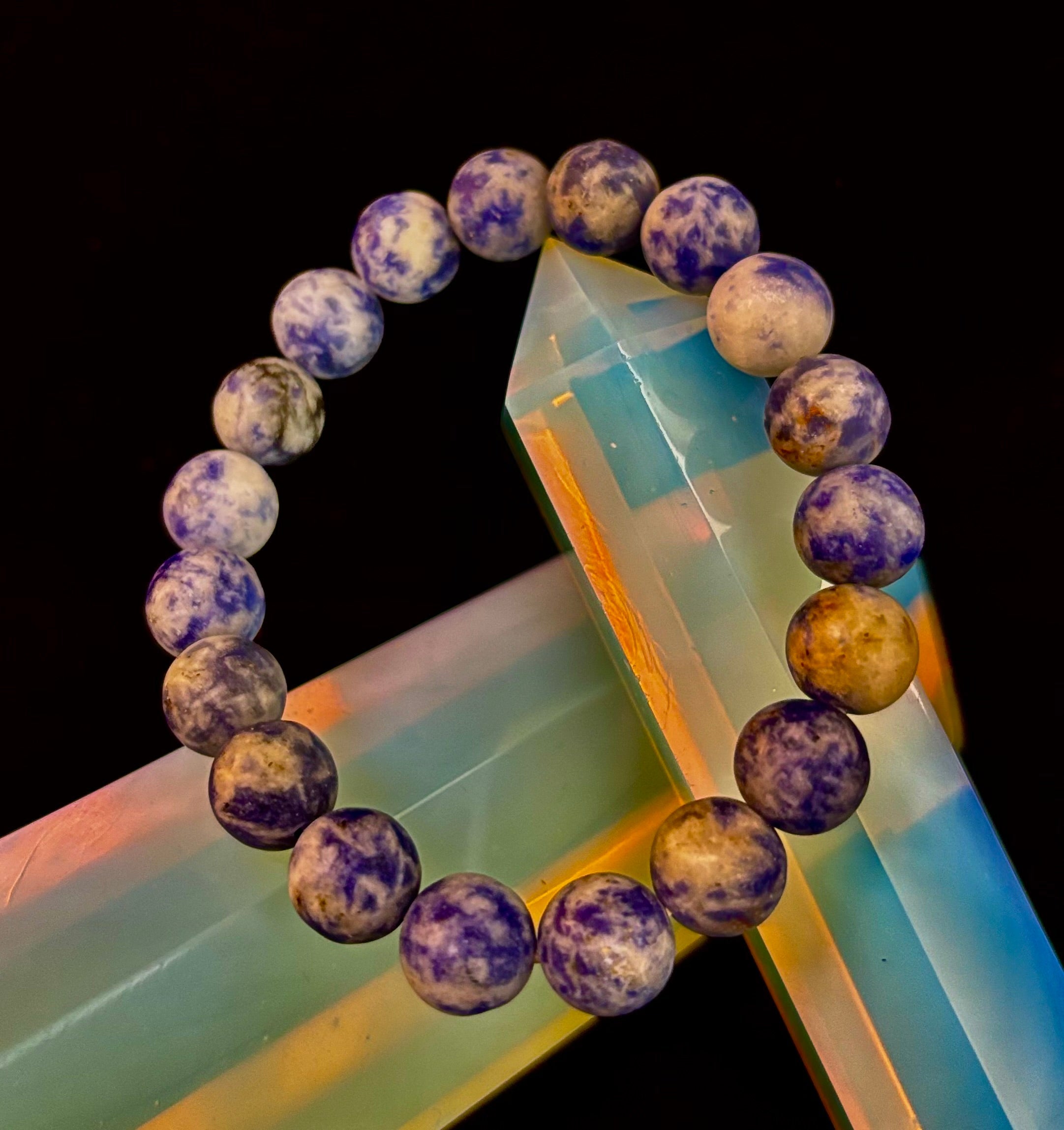 Clarity Stone Sodalite Bracelet – 10mm Matte Reiki-Infused Calm & Communication Power Bracelet (Medium–Large Fit) | | Wiccan Center