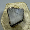 Rainbow Moonstone Ring - Size 6 - Rough Poly | Rings | Wiccan Center