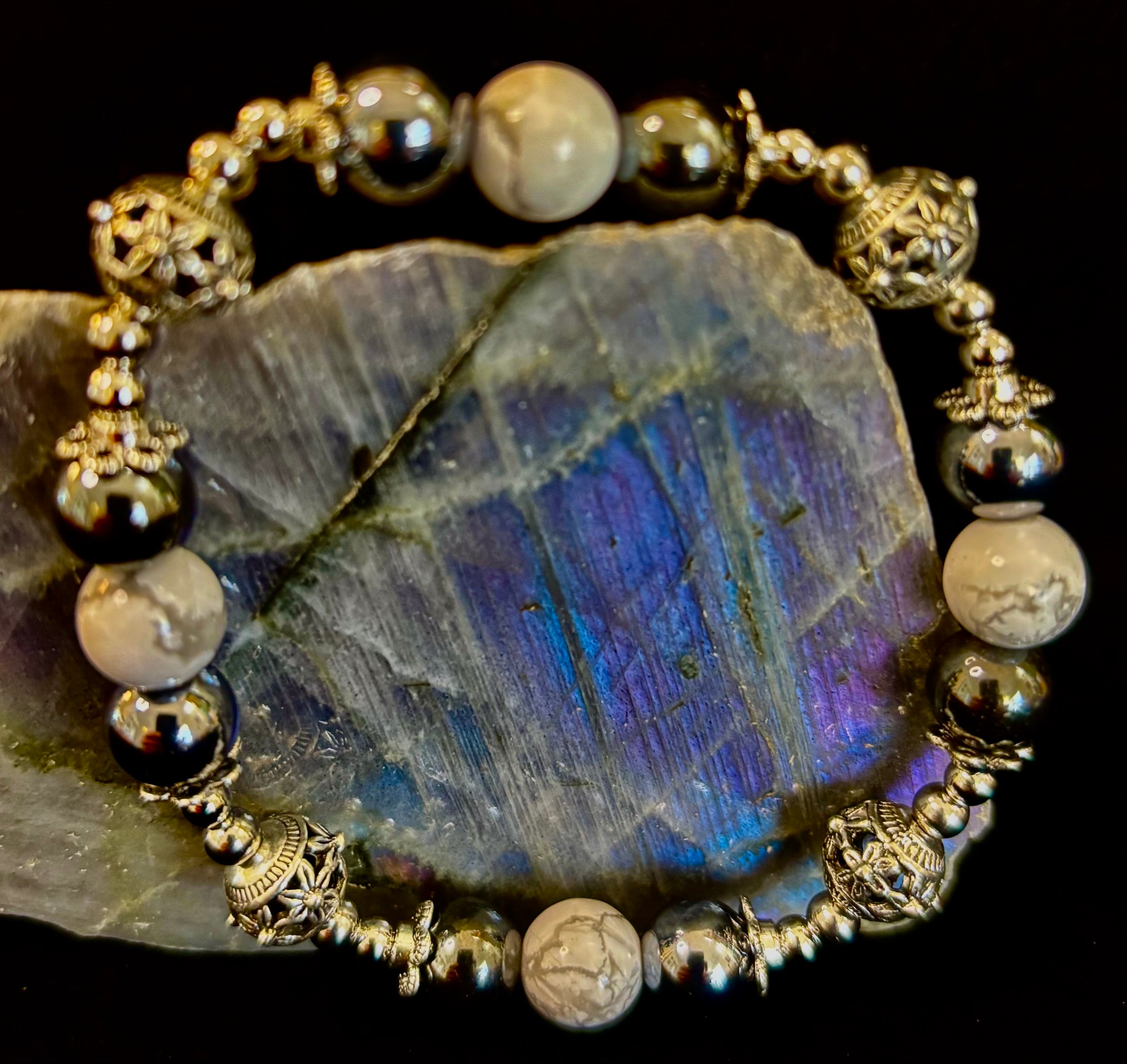 Calm & Comfort Pain Relief Bracelet – Howlite, Hematite & Terahertz | | Wiccan Center