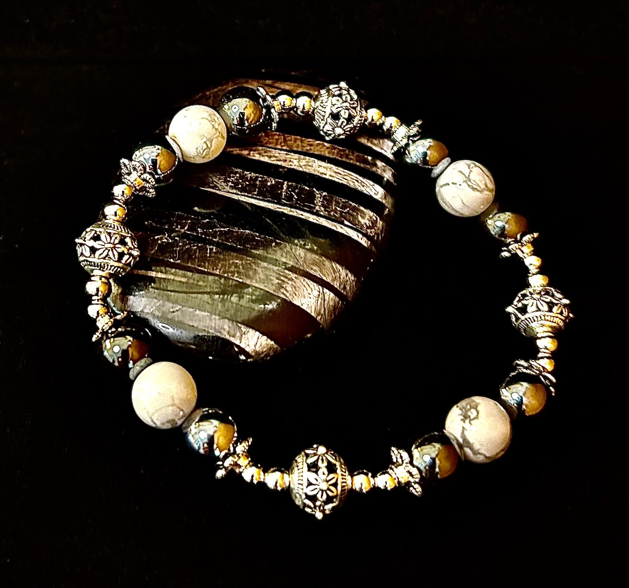 Calm & Comfort Pain Relief Bracelet – Howlite, Hematite & Terahertz | | Wiccan Center