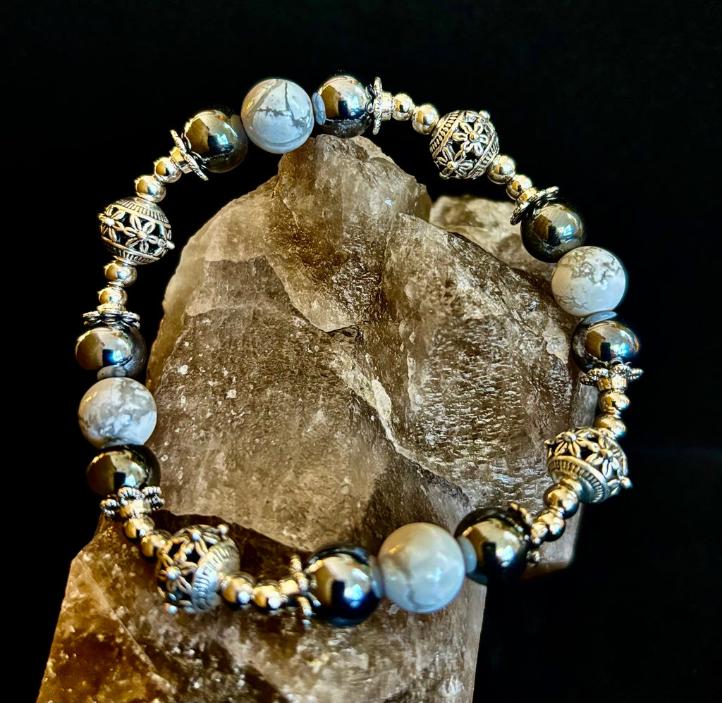 Calm & Comfort Pain Relief Bracelet – Howlite, Hematite & Terahertz | | Wiccan Center