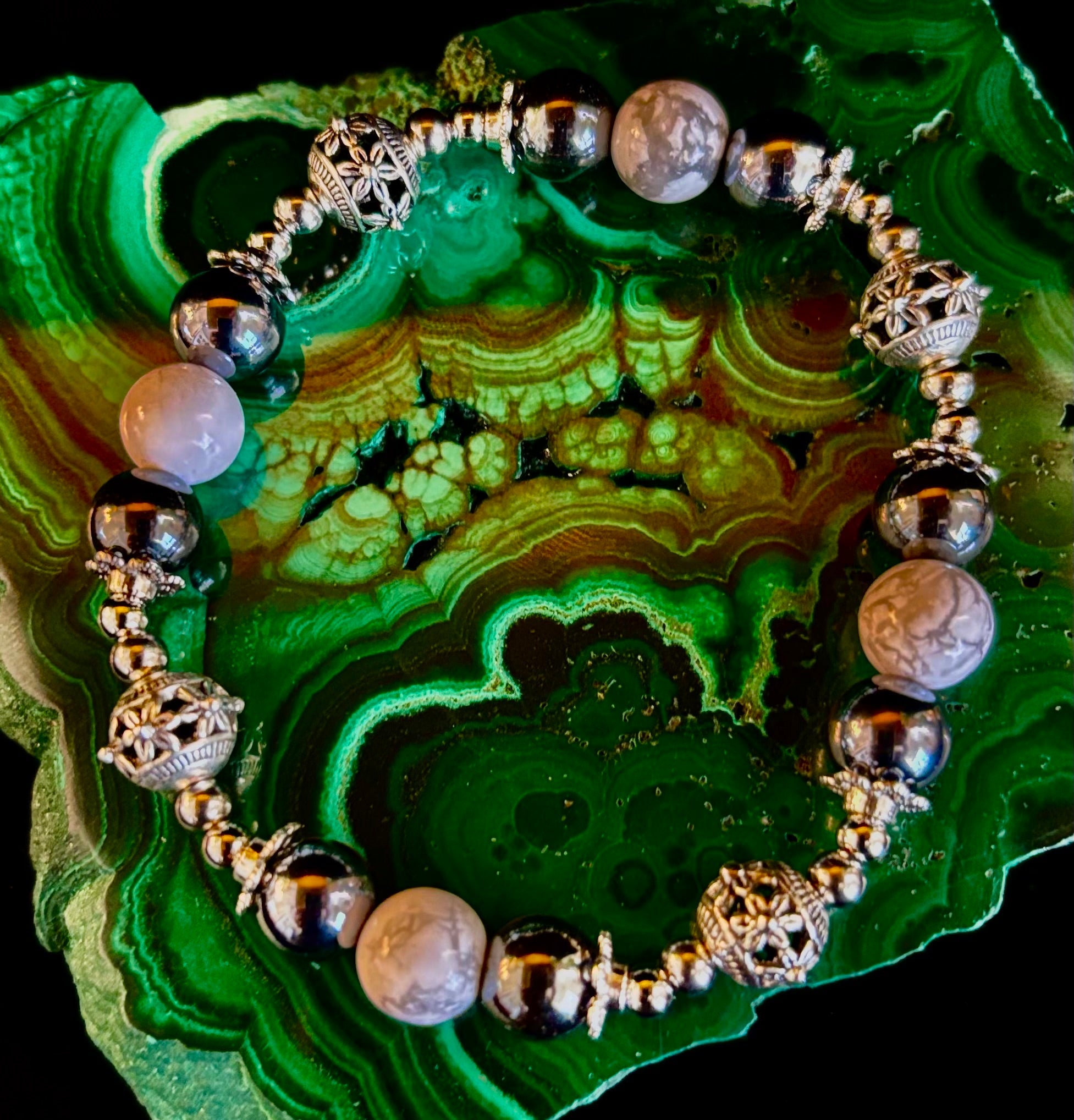 Calm & Comfort Pain Relief Bracelet – Howlite, Hematite & Terahertz | | Wiccan Center