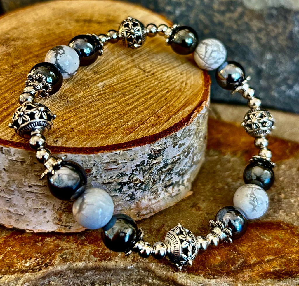 Calm & Comfort Pain Relief Bracelet – Howlite, Hematite & Terahertz | | Wiccan Center