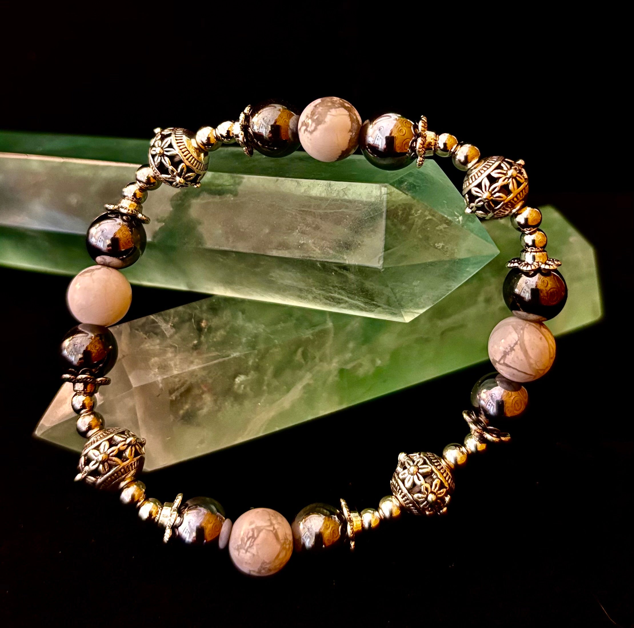 Calm & Comfort Pain Relief Bracelet – Howlite, Hematite & Terahertz | | Wiccan Center