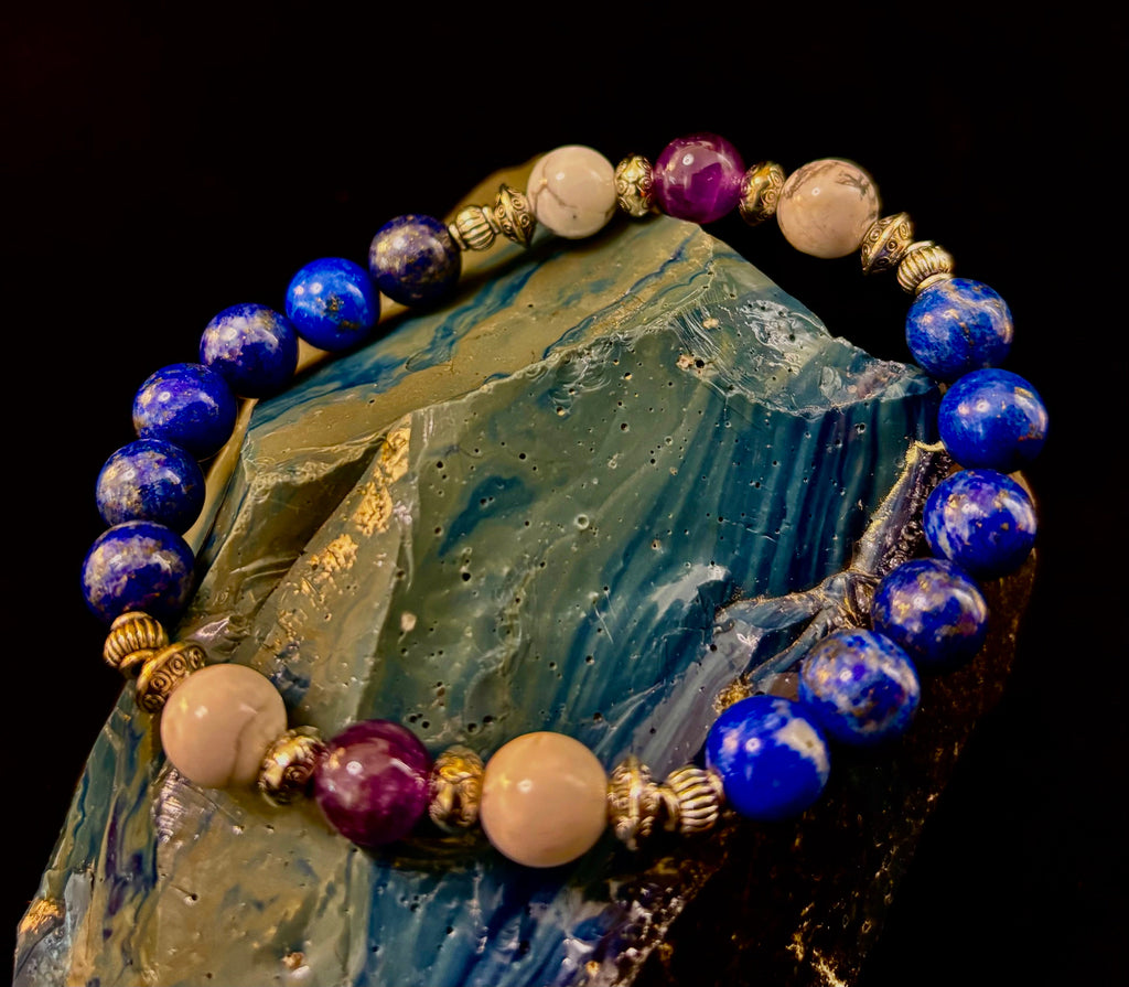 Clear Mind Mental Clarity Bracelet – Howlite, Lapis & Amethyst | | Wiccan Center