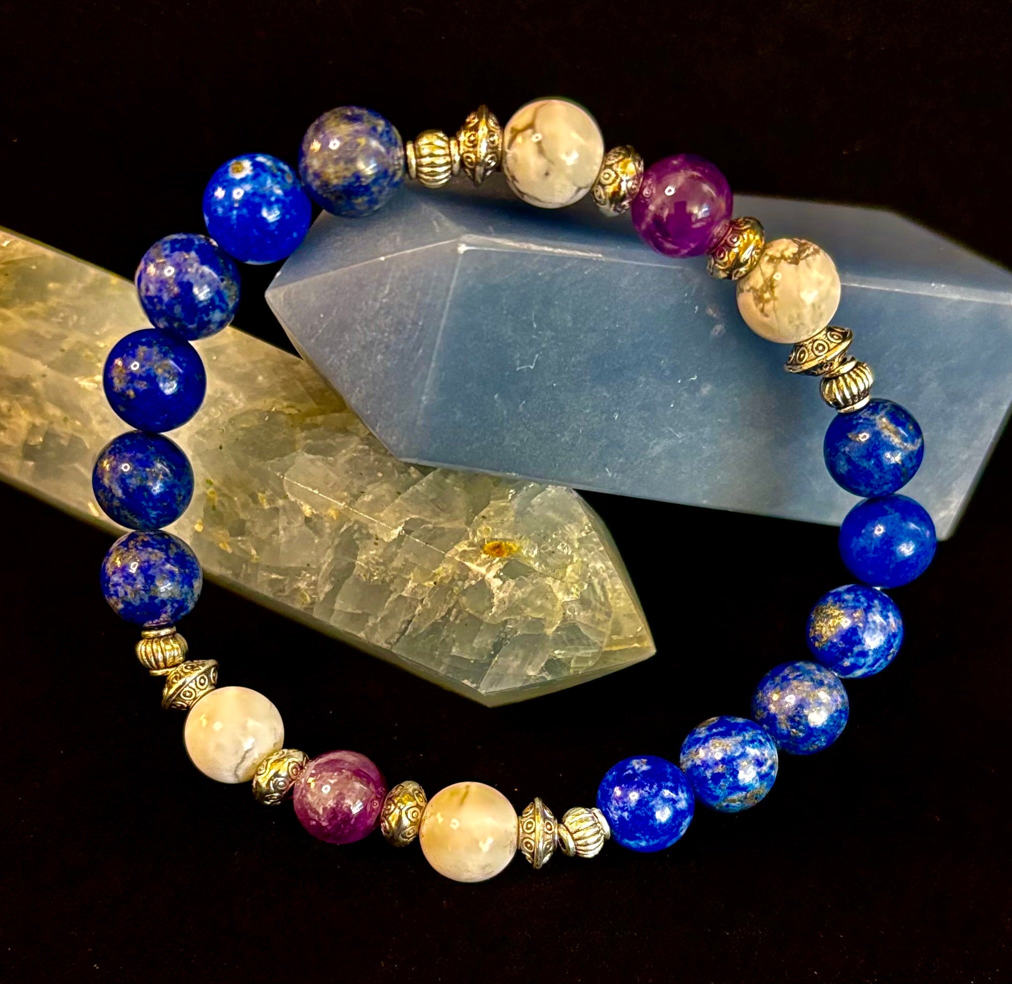Clear Mind Mental Clarity Bracelet – Howlite, Lapis & Amethyst | | Wiccan Center