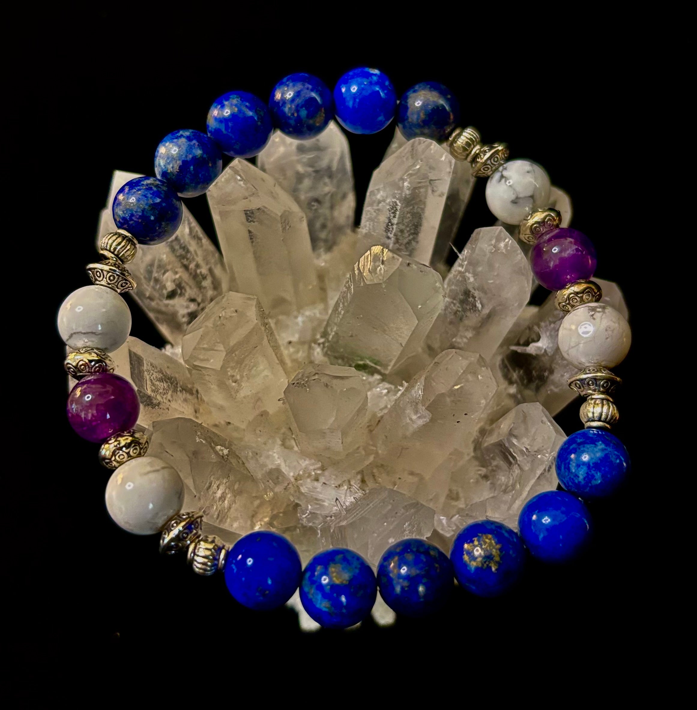 Clear Mind Mental Clarity Bracelet – Howlite, Lapis & Amethyst | | Wiccan Center