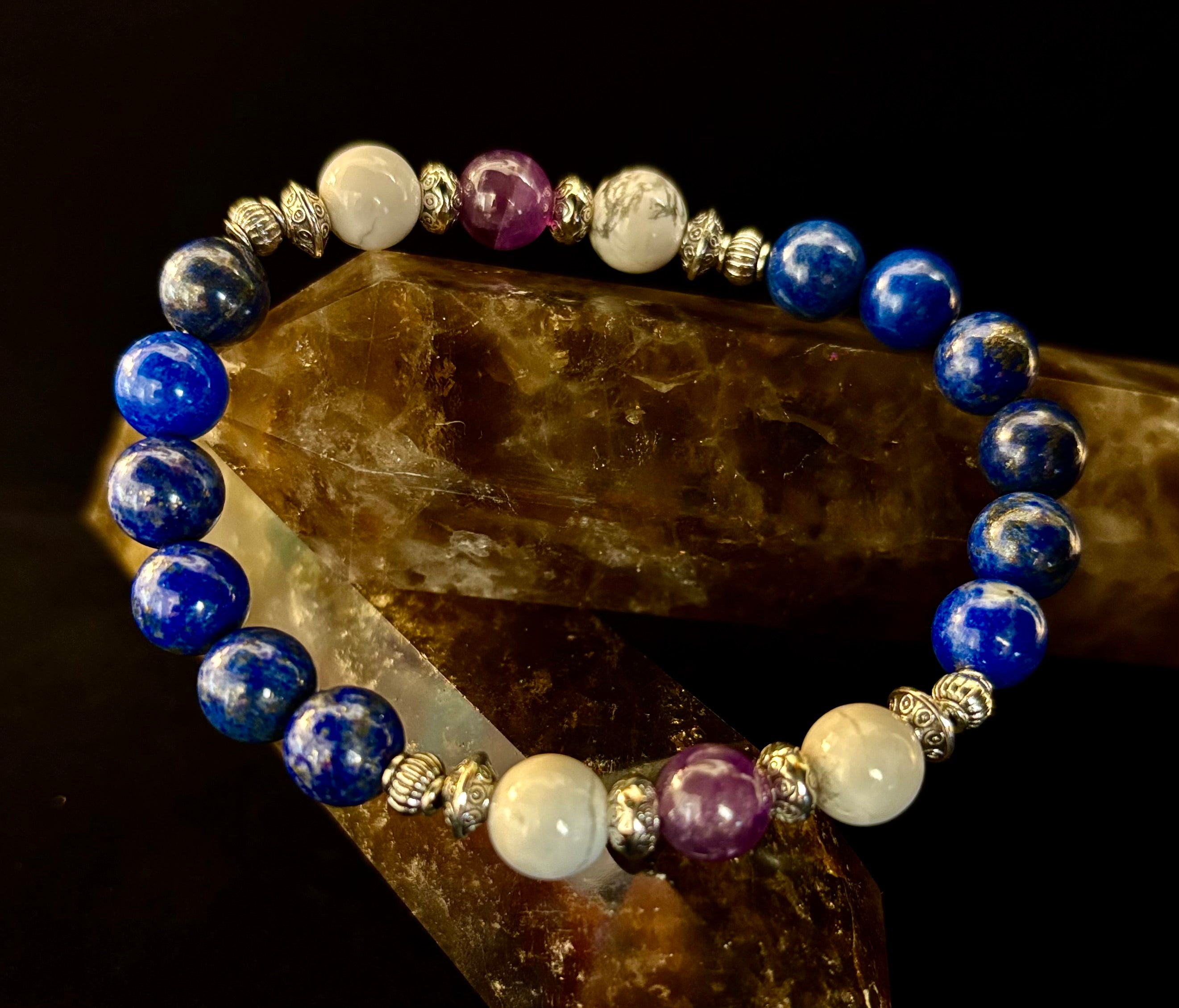 Clear Mind Mental Clarity Bracelet – Howlite, Lapis & Amethyst | | Wiccan Center